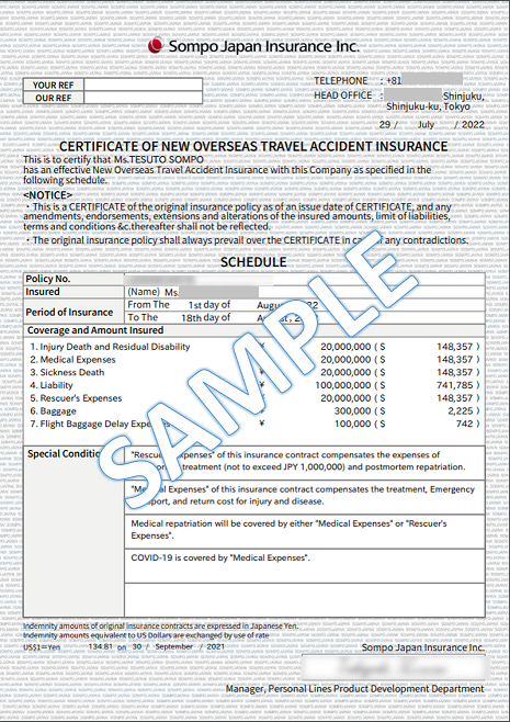 WEB契約証には英語の表記はありますか？ | 損保ジャパン