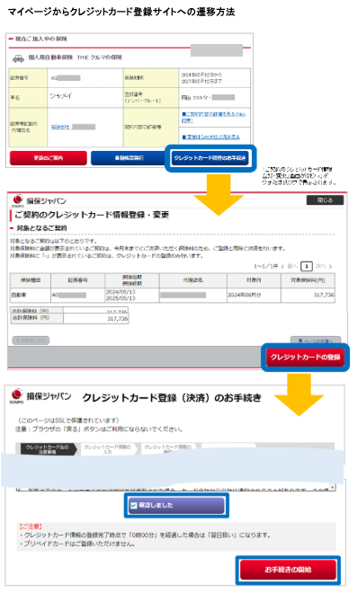 クレジットカードはどこから登録・変更できますか？ | 損保ジャパン